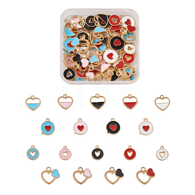 Cheriswelry 72Pcs 18 Style Alloy Enamel Charms & Pendants ENAM-CW0001-11-1