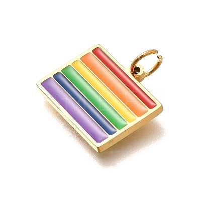Pride 304 Stainless Steel Enamel Pendants LS-STAS-B079-01G-13-1
