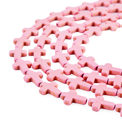 4 Strands Synthetic Turquoise Dyed Beads Strands G-TA0003-29C-1