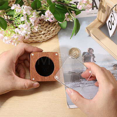 Wooden Jewelry Badge Packaging Boxes with Clear Acrylic Magnetic Lids CON-WH0086-246B-1