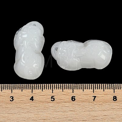 Spray Painted Imitation Jade Glass Beads GLAA-Z007-01F-1