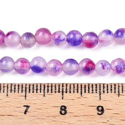 Dyed Natural White Jade Beads Strands G-T140-4mm-A10-1