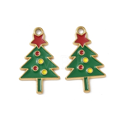 304 Stainless Steel Enamel Pendants STAS-L300-012G-28-1
