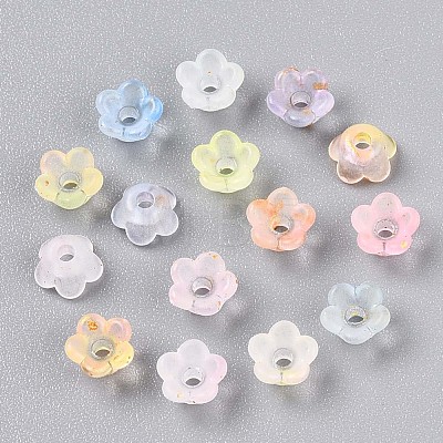 Frosted Transparent Acrylic Beads X-OACR-N137-72F-1