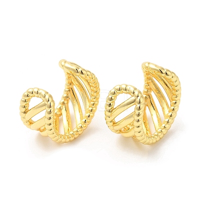 Rack Plating Brass Hollow Cuff Earrings for Women EJEW-D059-24G-1