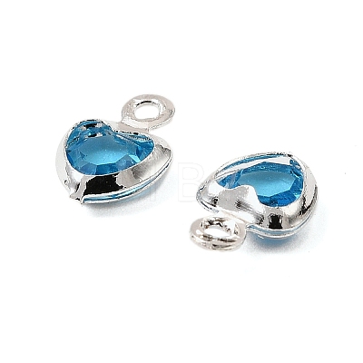 Heart Brass Glass Charms LS-KK-S385-01S-08-1