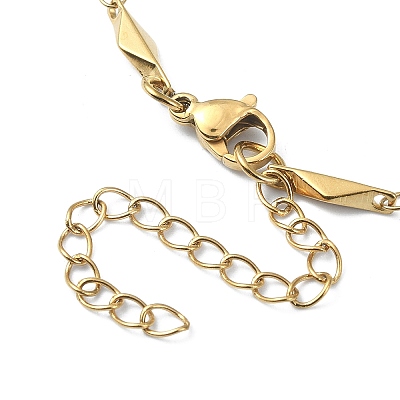 Ion Plating(IP) 304 Stainless Steel Rhombus Link Chain Necklaces for Women NJEW-D052-03G-1