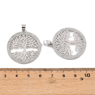Brass & Clear Cubic Zirconia Pendants KK-G558-15P-1
