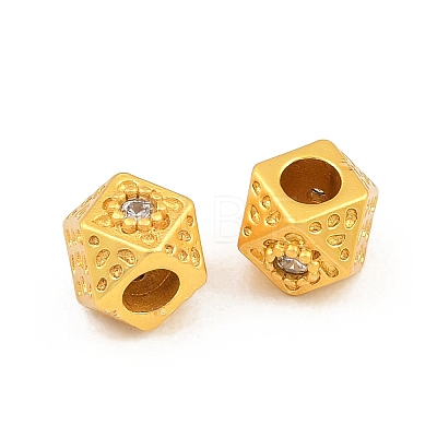 Brass Pave Cubic Zirconia Beads KK-A292-07MG-02-1