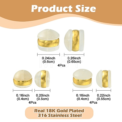 12Pcs 3 Size TPE Plastic Ear Nuts KY-YW0001-53-1