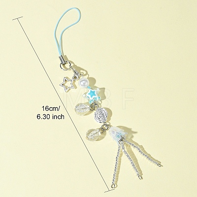 Glass & Alloy & Acrylic Mobile Straps HJEW-FS00006-1