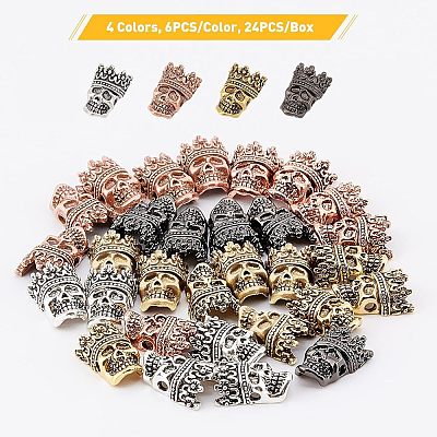 Tibetan Style Alloy Beads TIBEB-FH0001-02-1