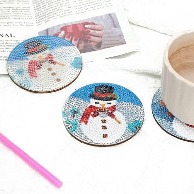 DIY Christmas Coaster Diamond Painting Set with Holder PW-WG26351-01-1