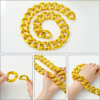 1Pc Acrylic Cuban Link Chain Necklaces for Men NJEW-SP0001-09A-G-1