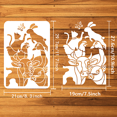 Plastic Drawing Painting Stencils Templates DIY-WH0396-571-1