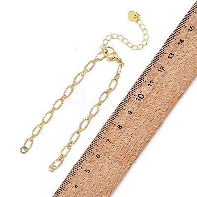 Brass Textured Figaro Chain Bracelet Making AJEW-JB01633-1