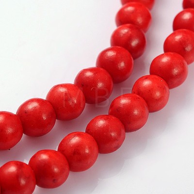 Synthetical Howlite Beads Strands X-G609-6mm-1