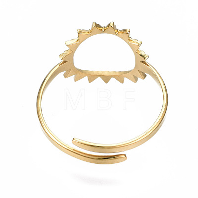 304 Stainless Steel Sun Open Cuff Ring RJEW-T023-84G-1
