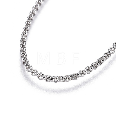 Non-Tarnish Adjustable 304 Stainless Steel Rolo Chains Slider Bracelet BJEW-L653-003P-B-1