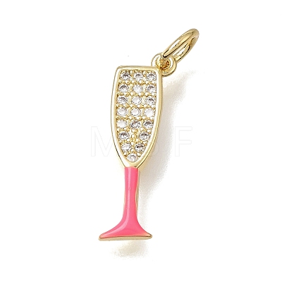 Brass Micro Pave Clear Cubic Zirconia Pendants CU-CBAEEA8-15C-G-1