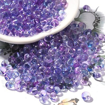 Transparent Baking Paint Glass Seed Beads SEED-P006-02B-10-1