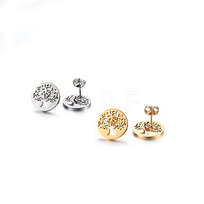 304 Stainless Steel Stud Earrings EJEW-H371-05-1