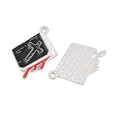 Alloy with Black Enamel Pendants AL-CBA2919-02P-12-1
