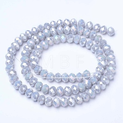 Electroplate Glass Beads Strands EGLA-A044-P6mm-B10-1