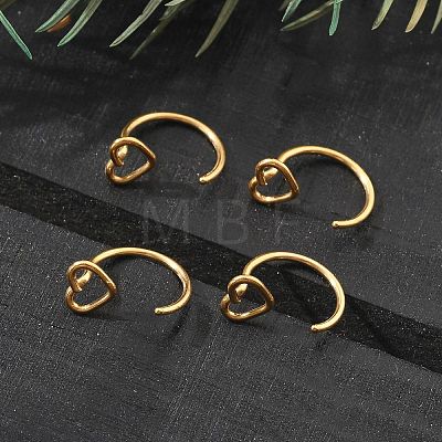 304 Stainless Steel Heart Hoop Nose Rings AJEW-A062-06G-1