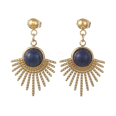 Natural Gemstone Stud Dangle Earrings EJEW-JE07269-01-1