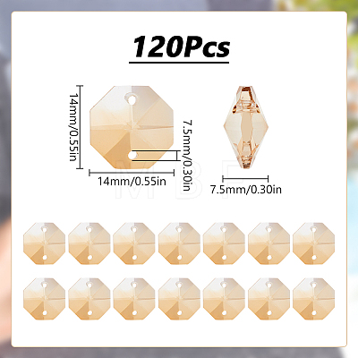 120Pcs Electroplate Glass Links Connectors EGLA-SP0001-01A-1