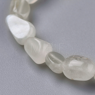 Natural White Moonstone Bead Stretch Bracelets BJEW-K213-43-1