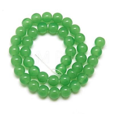 Imitation Jade Glass Beads Strands GR8mm67Y-1