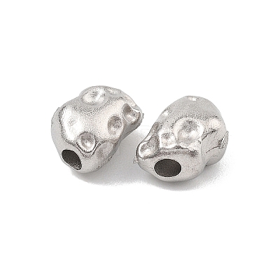 Hammered 304 Stainless Steel Beads STAS-B127-01P-06-1