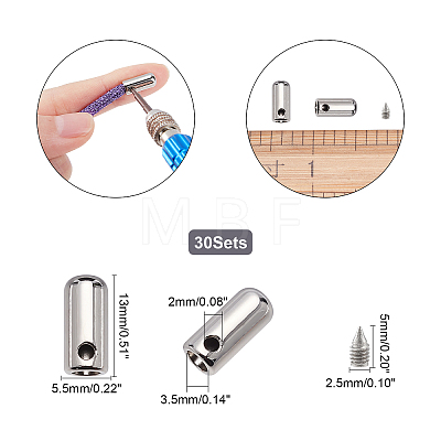 Zinc Alloy End Caps FIND-PH0001-48P-WH-1