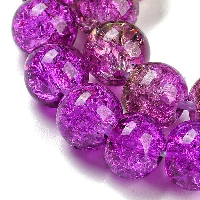 Spray Painted Crackle Glass Beads Strands DGLA-C002-6mm-04-1