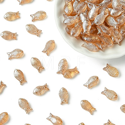 100Pcs Electroplate Transparent Glass Beads EGLA-YW0005-28F-1
