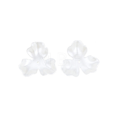 3-Petal ABS Plastic Imitation Pearl Bead Caps OACR-T018-05-1