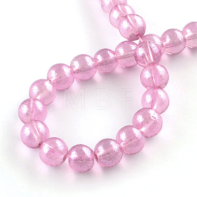 Transparent Spray Painted Glass Bead Strands DGLA-R050-8mm-08-1