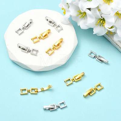 10Pcs 2 Colors Brass Fold Over Clasps KK-CJ0005-87-1