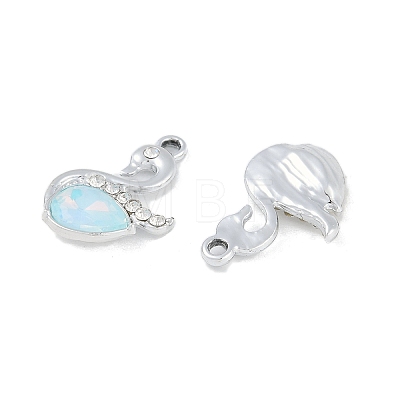 UV Plating Alloy with Mixed Color Glass Rhinestone Pendants FIND-M018-33P-1