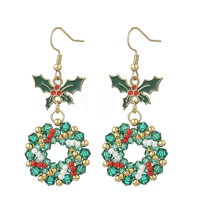 304 Stainless Steel Glass Dangle Earrings EJEW-MZ00805-1