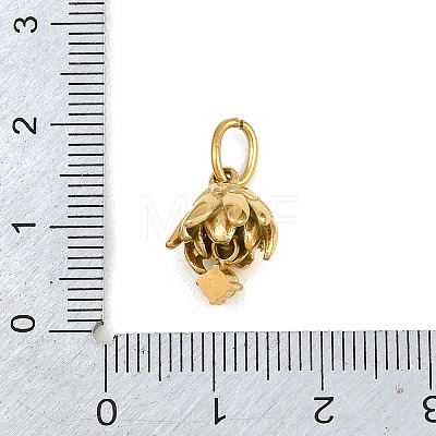 304 Stainless Steel Micro Pave Cubic Zirconia Charms SA-CBA1D2B-01G-K-1