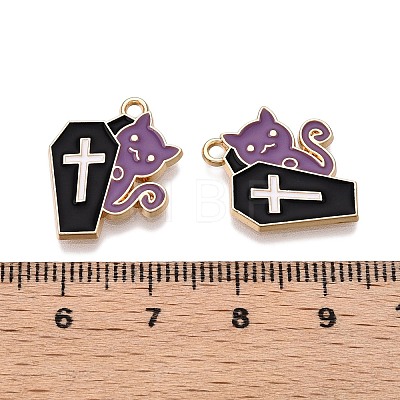 Halloween Theme Rack Plating Alloy Enamel Pendants ENAM-N056-356A-1