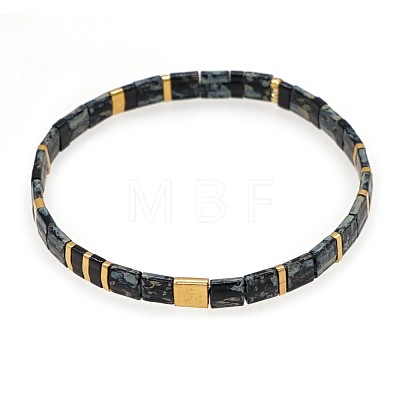 Bohemian Glass Seed Beaded Stretch Bracelets JM4508-21-1