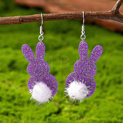 Acrylic & Polyester Dangle Earrings FS-WG4D8FB-01-1