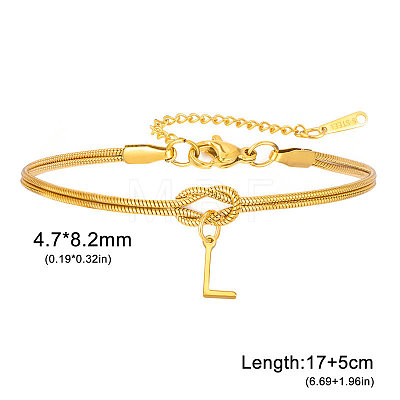 304 Stainless Steel Initial Charm Bracelets FS-WGD8E41-30-1