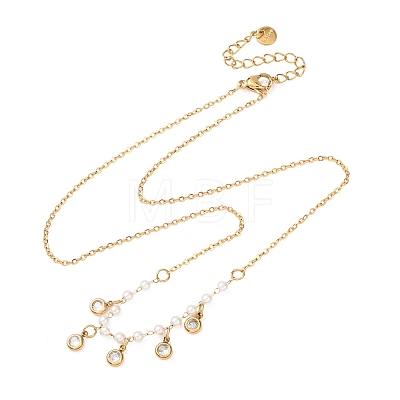 304 Stainless Steel Crystal Rhinestone Pendant Necklaces for Women NJEW-F378-01G-03-1