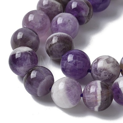 Faceted Round Natural Chevron Amethyst Bead Strands G-S380-01B-1