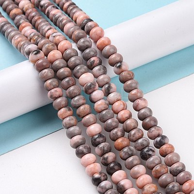 Natural Pink Zebra Jasper Beads Strands G-D481-13-1